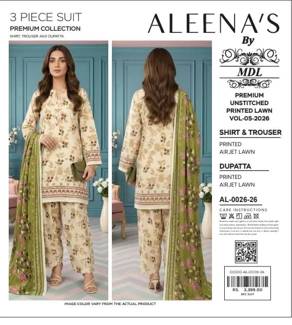 3 Pcs Women's Unstitched Digital Print Suit