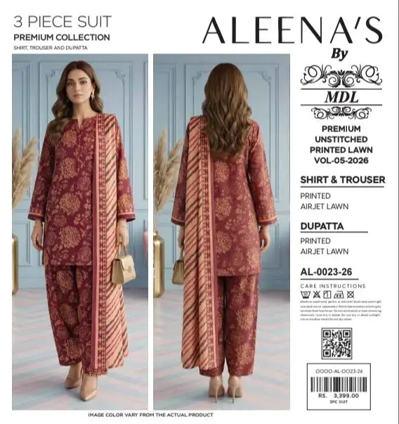 3 Pcs Women's Unstitched Digital Print Suit