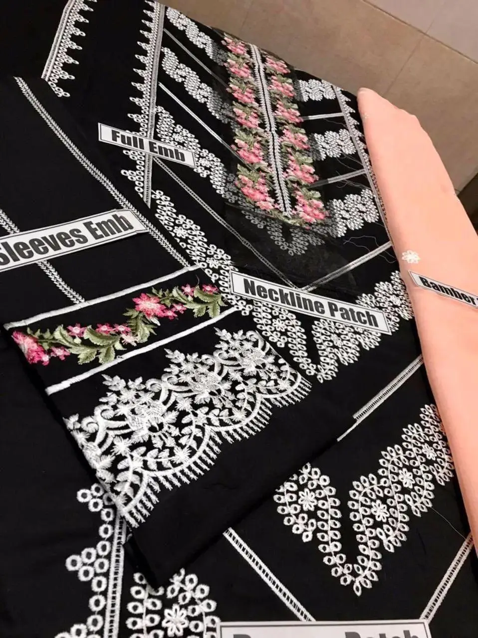 3 Pcs Women's Unstitched Embroidered Suit