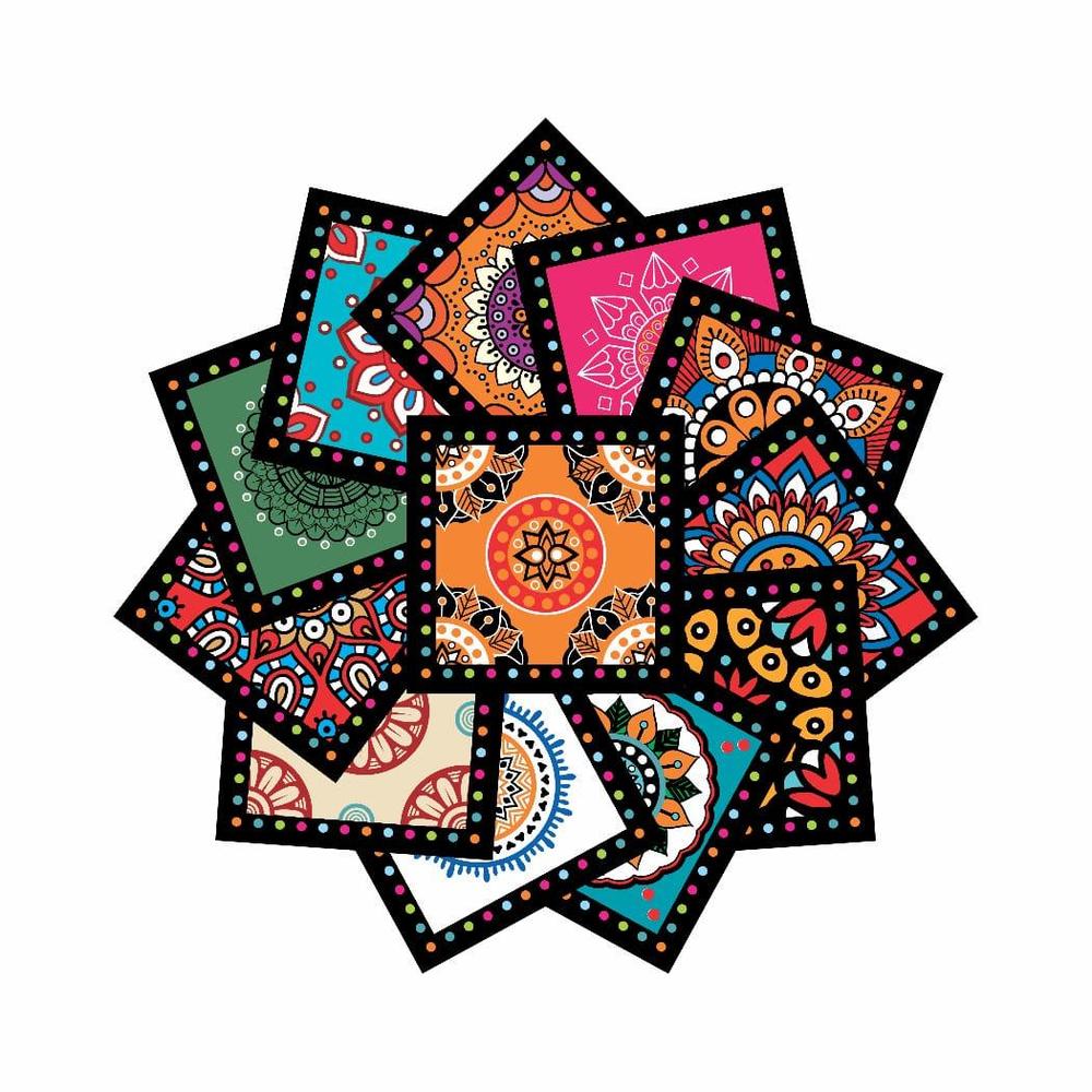 Colorful Mandala Wall Stickers Set of 24