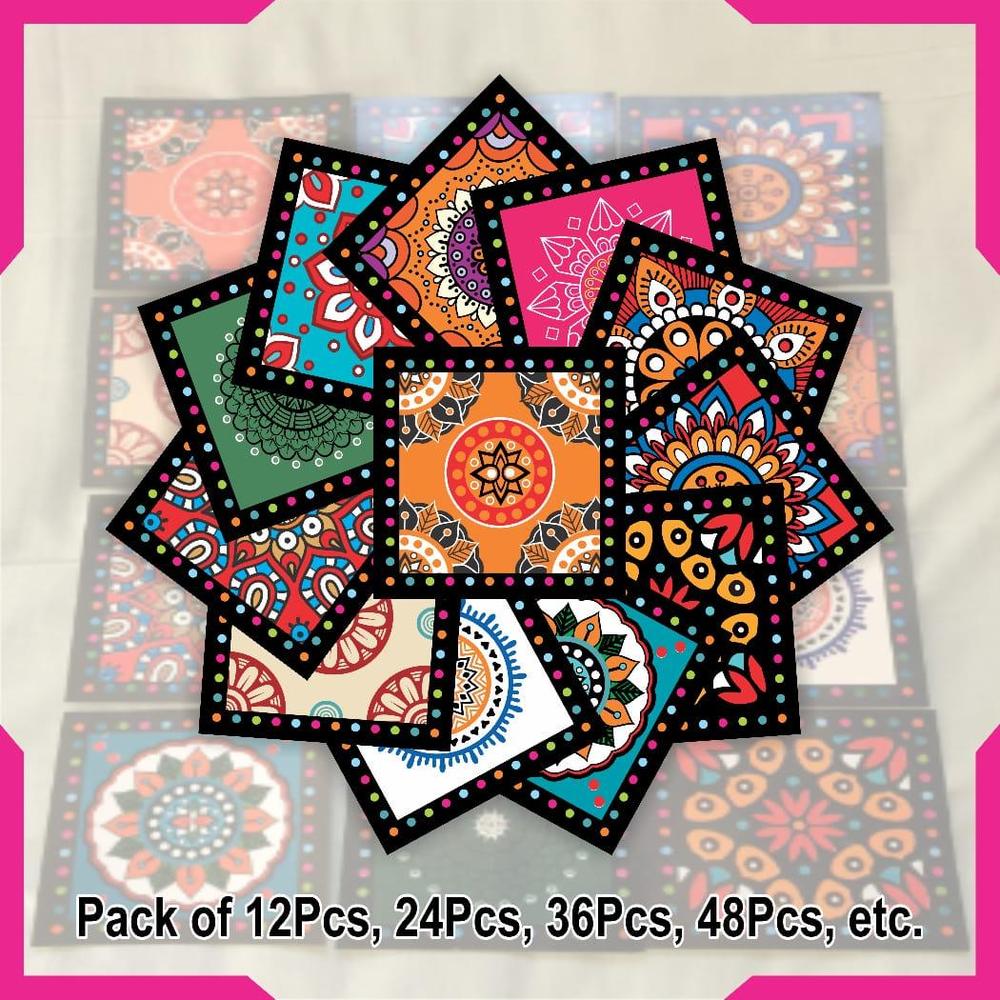 Colorful Mandala Wall Stickers Set of 24