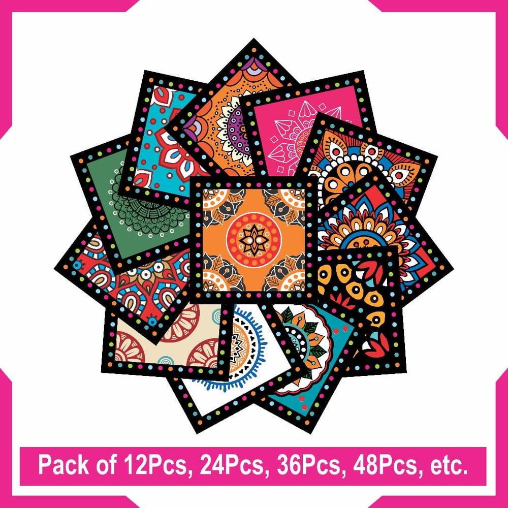 Colorful Mandala Wall Stickers Set of 24