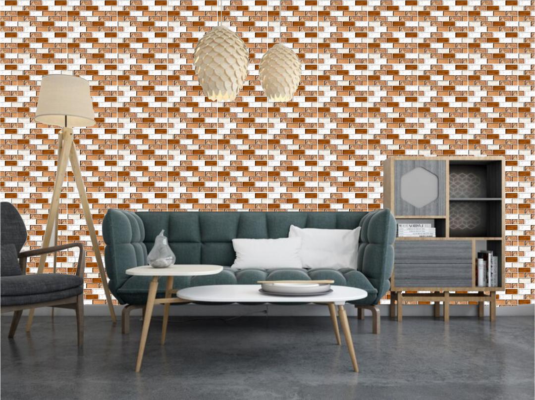Modern Abstract Wall Sticker 150 Pcs Brown 7x4.5"