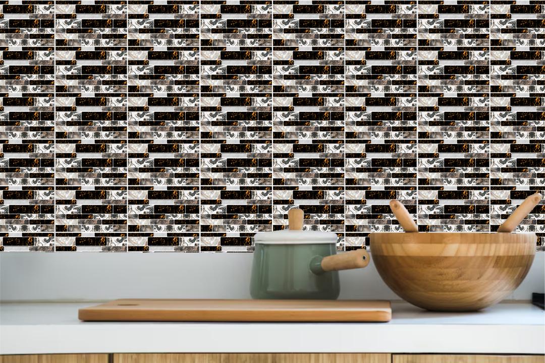 Premium Abstract Wall Stickers Black Gold 150Pcs Pakistan