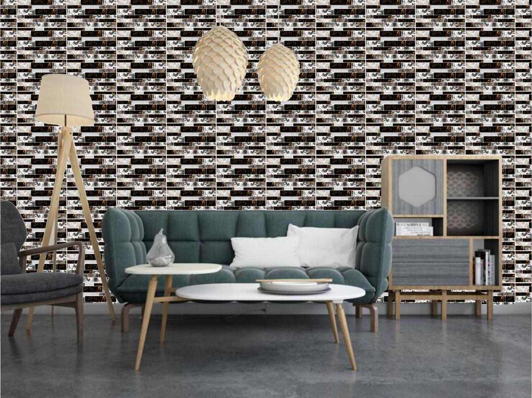 Premium Abstract Wall Stickers Black Gold 150Pcs Pakistan