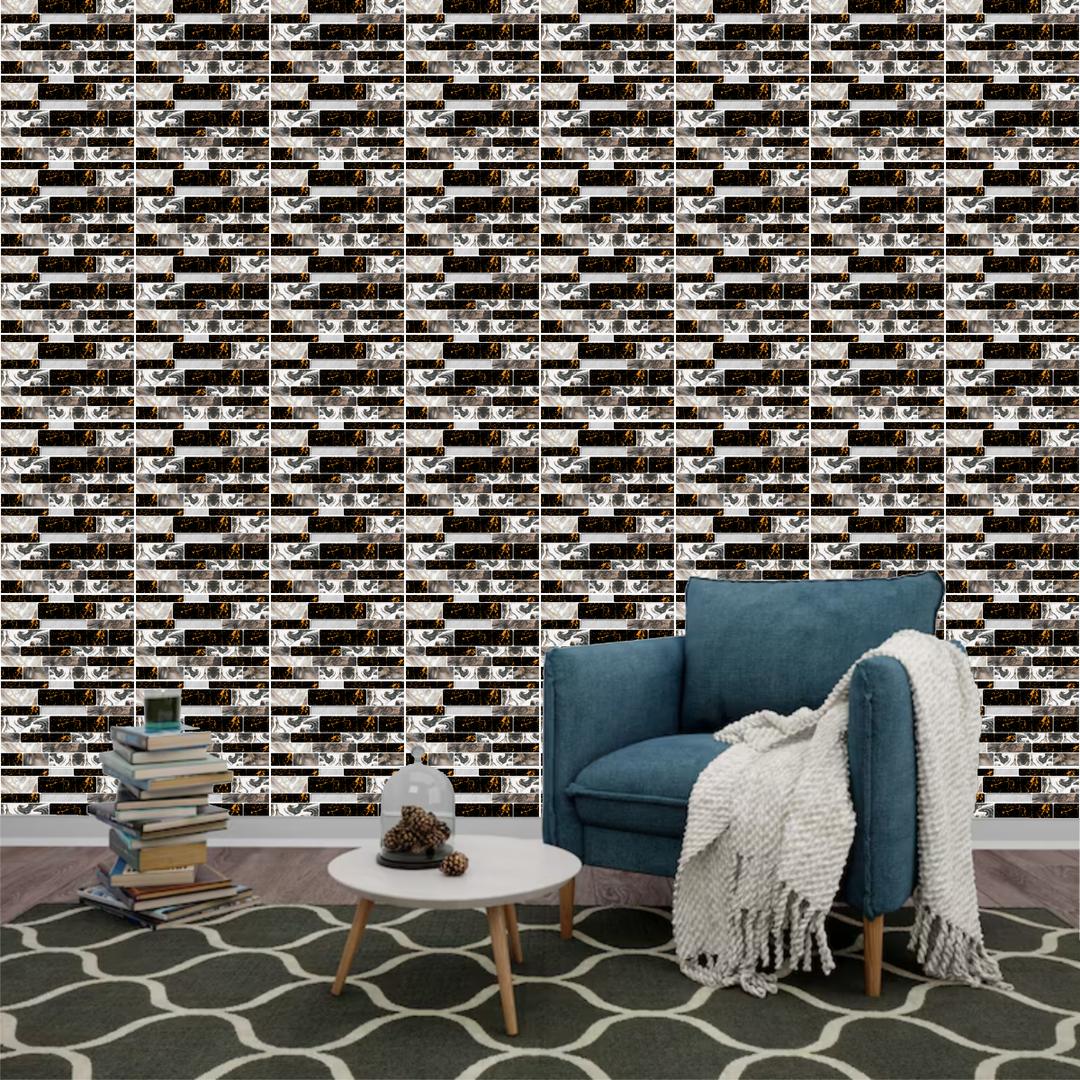 Premium Abstract Wall Stickers Black Gold 150Pcs Pakistan