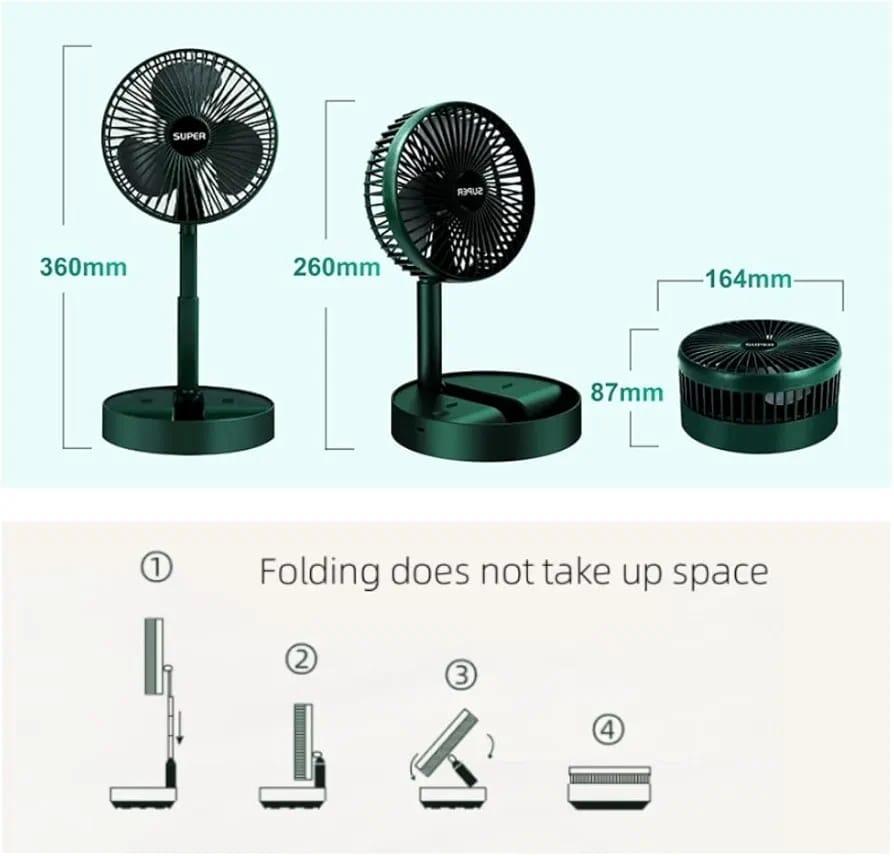 Portable Rechargeable Green Fan for Hot Weather