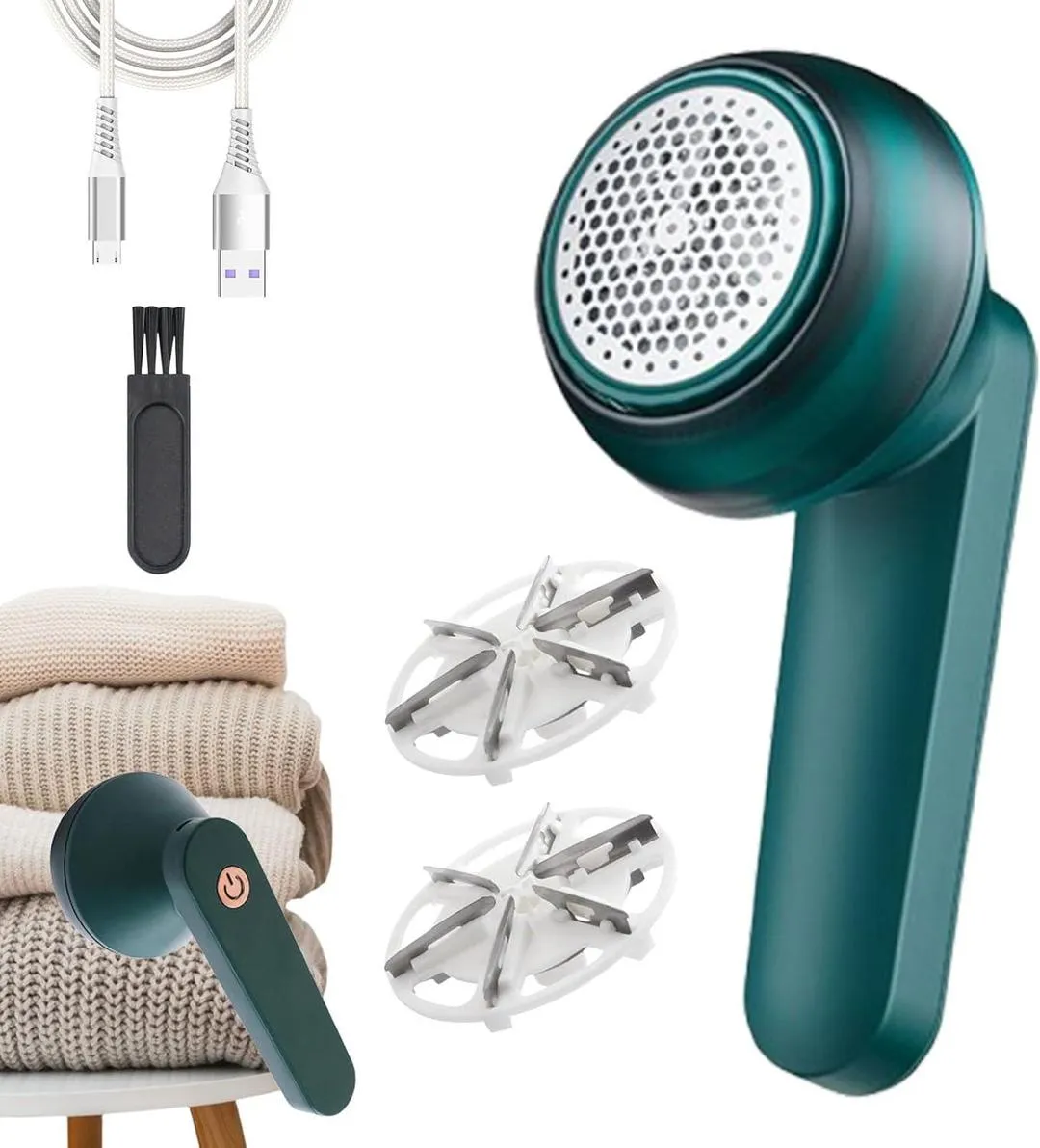 Green Lint Remover 4Hr Battery ABS Clothes Cleaner