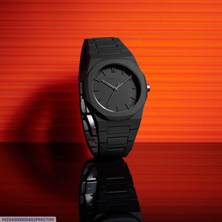 Men's Black Quartz Watch Lightweight Casual Wear