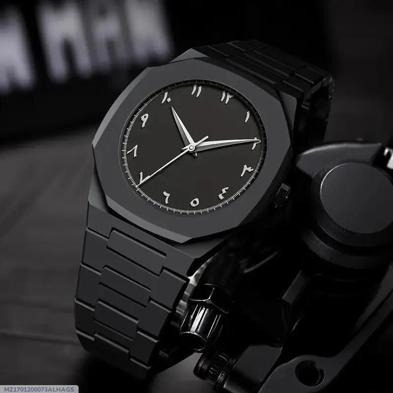 Men's Black Quartz Watch Lightweight Casual Wear