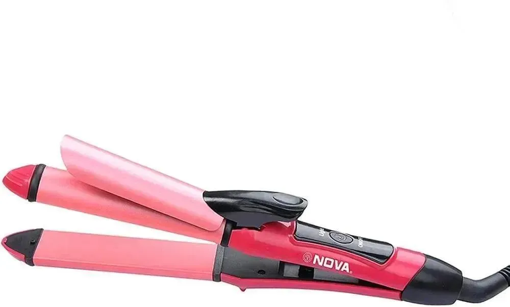 Nova 2 in 1 Hair Straightener Curler Pink Black