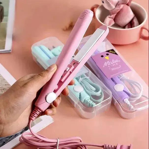 Mini Hair Straightener Fast Drying ABS Pink Blue Purple