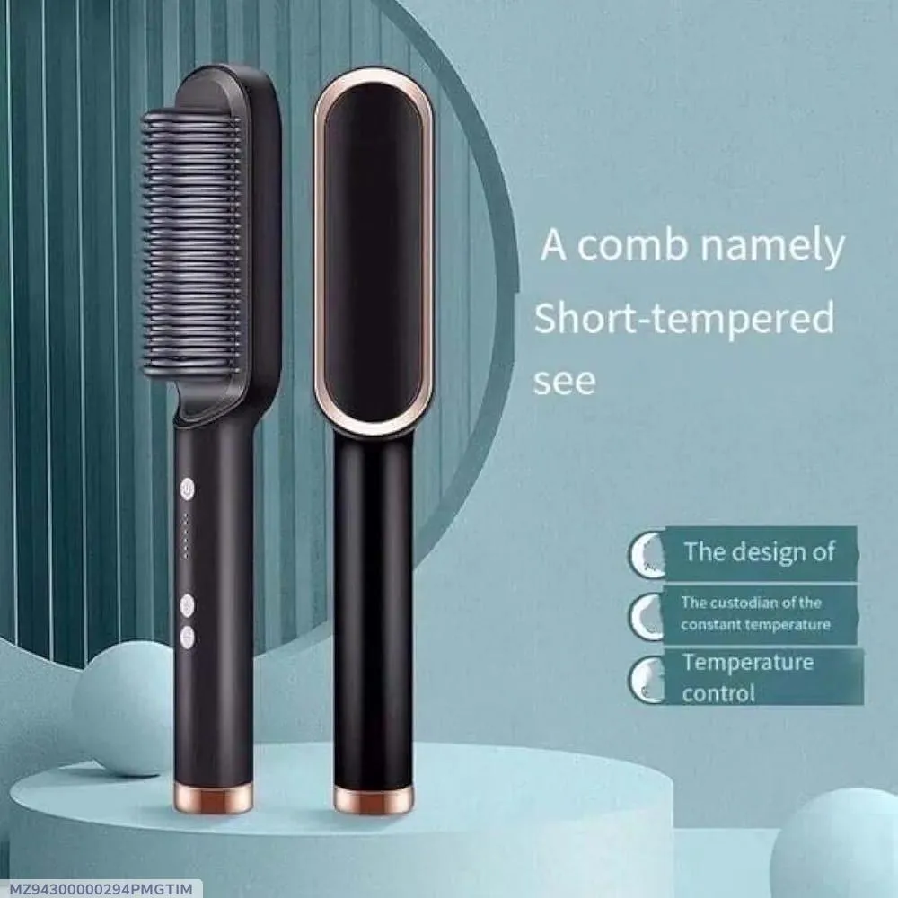 909 Fast Drying Hair Straightener Brush Black Rose Gold