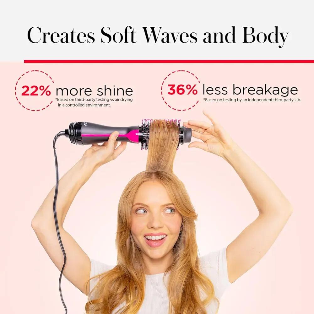 Stylish Pink Hair Dryer Brush for Smooth Hair