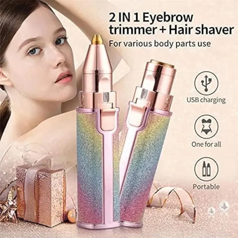 Rechargeable Women's Eyebrow Trimmer with Built-in Light
