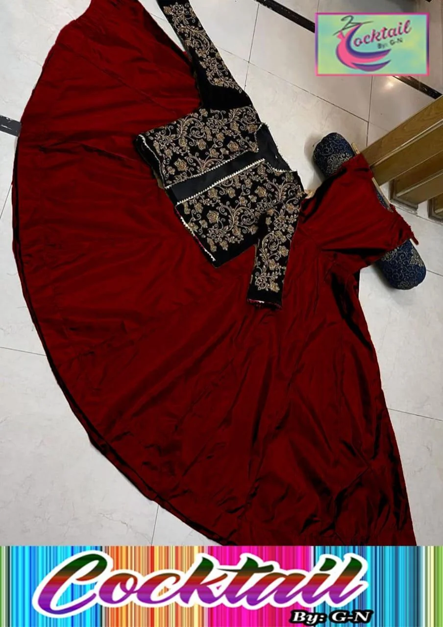 Embroidered Shamoz Silk Maxi & Jacket Set - 2 Pcs