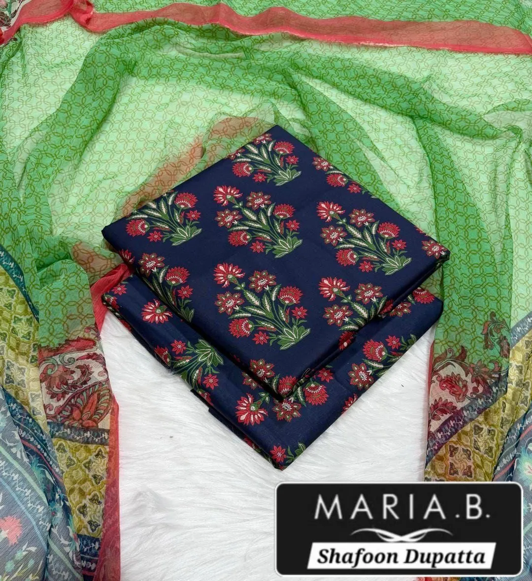 Blue Digital Print Lawn 3Pcs Set for Women