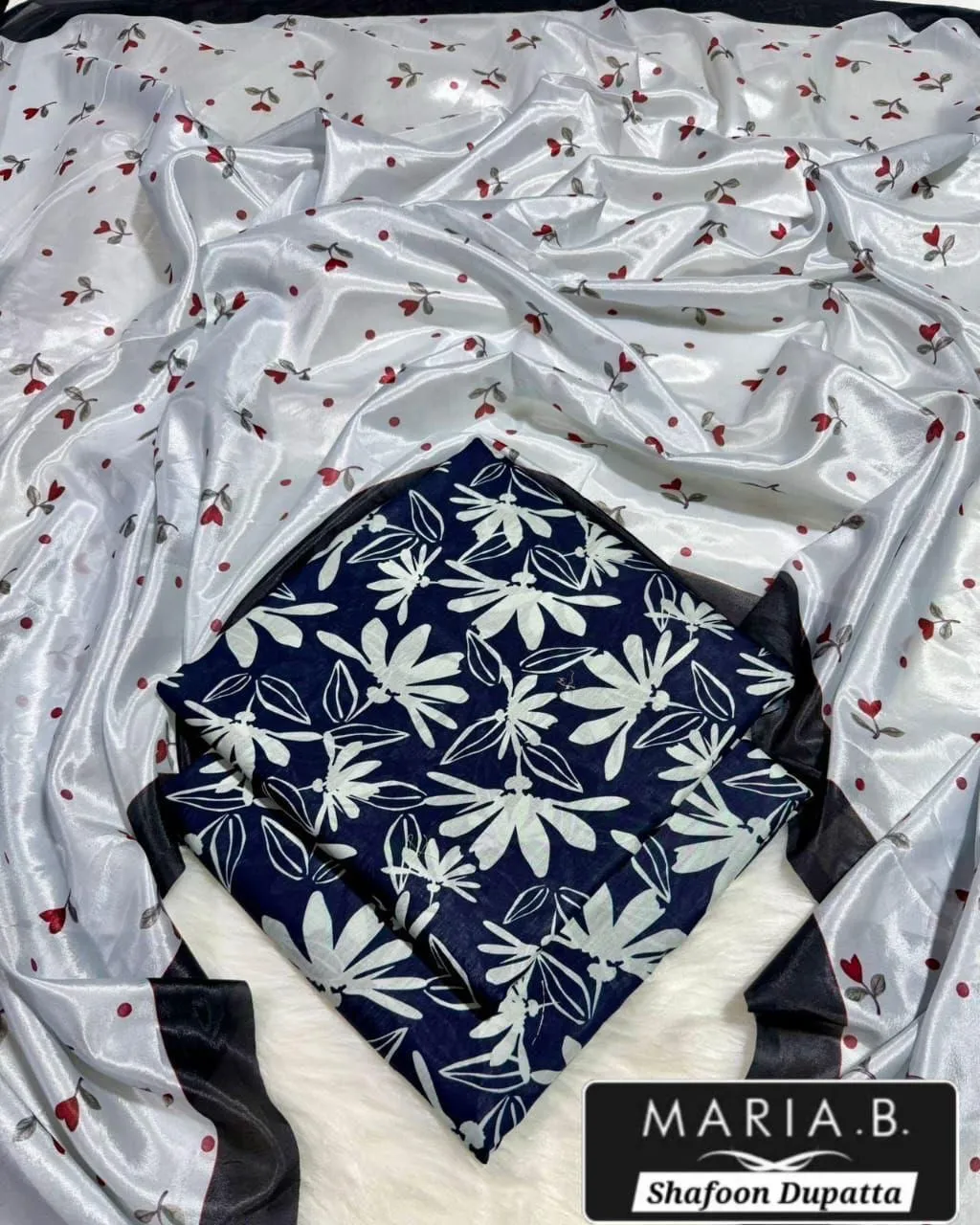Blue Digital Print Lawn 3Pcs Set for Women