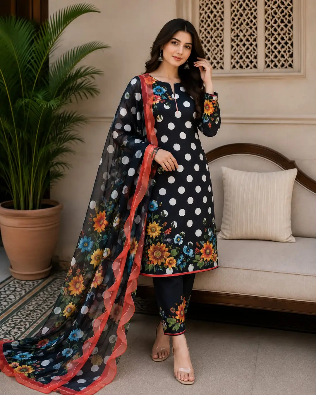 3 Pcs Women's Unstitched Printed Suit