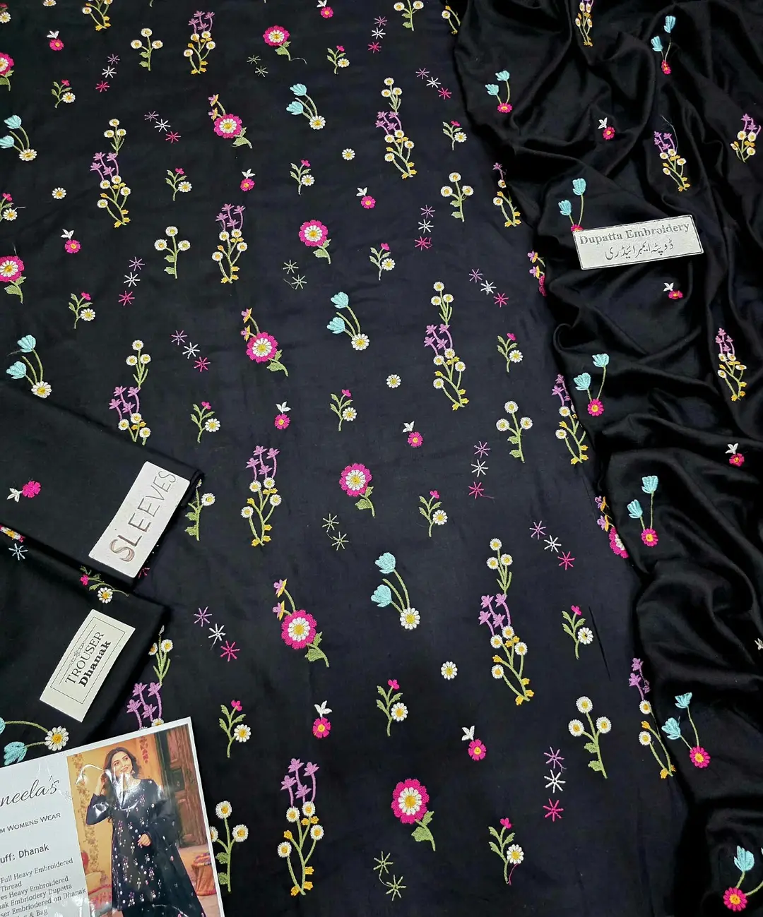 3 Pcs Women's Unstitched Embroidered Suit
