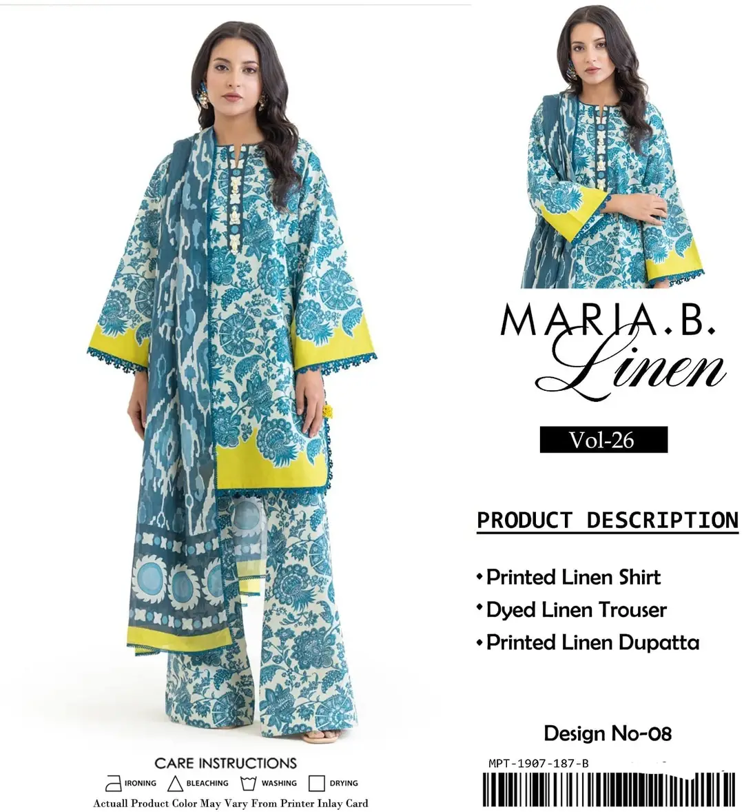 3 Pcs Women's Unstitched Digital Print Suit