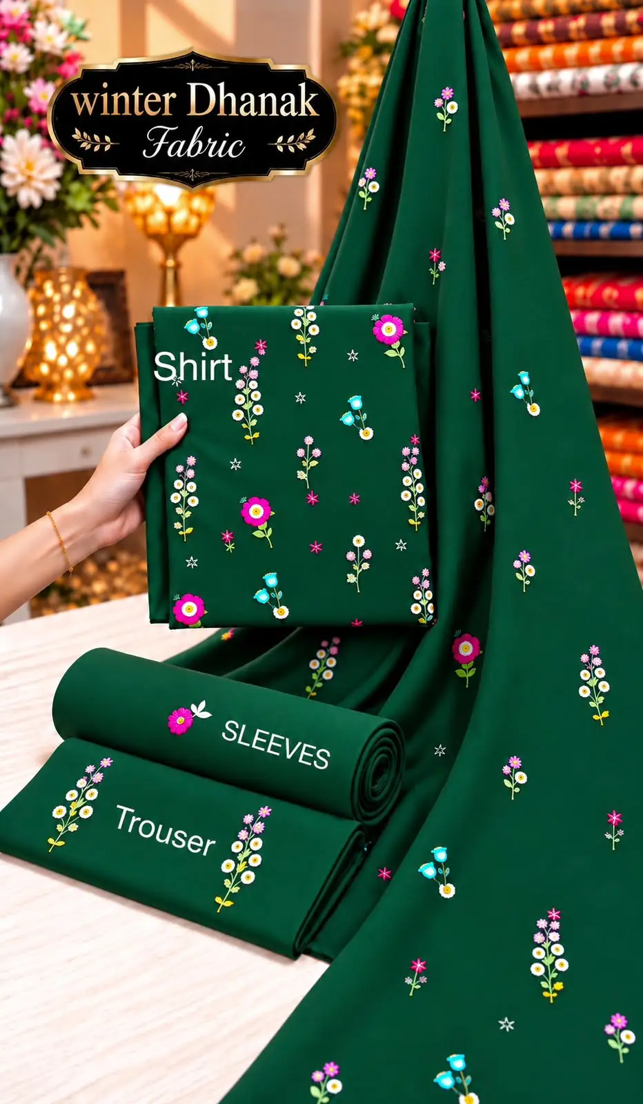 3 Pcs Women's Unstitched Embroidered Suit