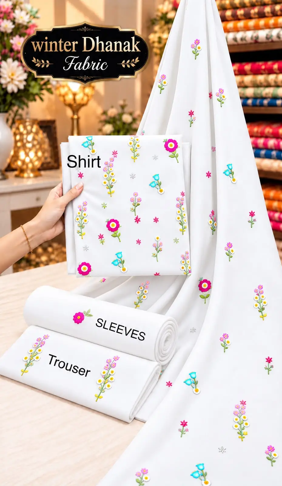 3 Pcs Women's Unstitched Embroidered Suit