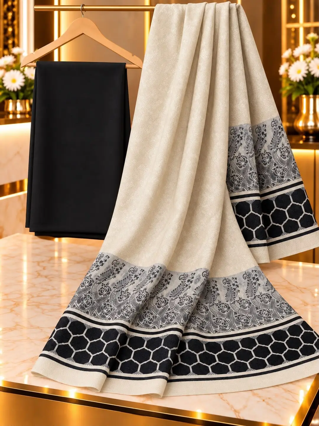 3 Pcs Women's Unstitched Plain Suit