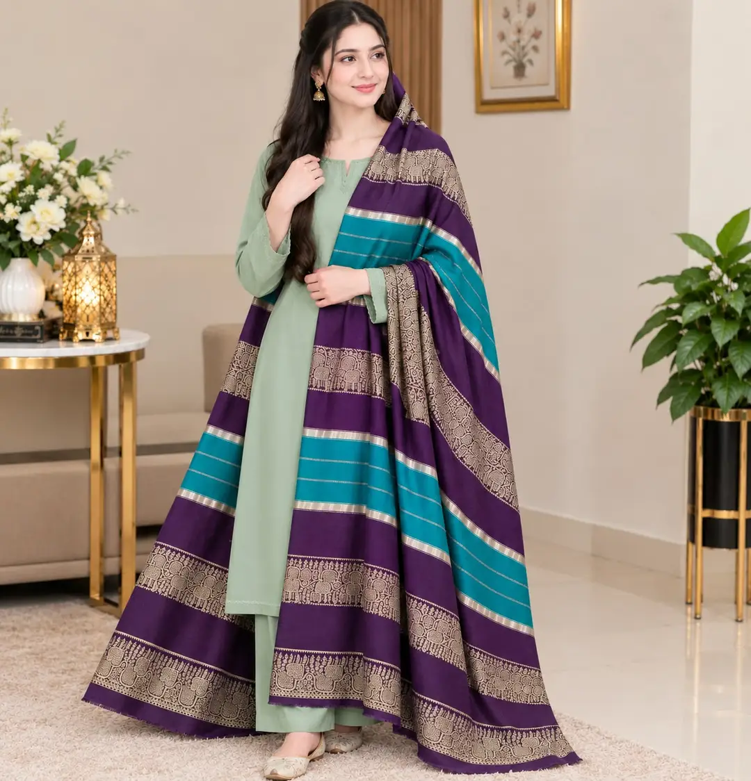 Women's Pashmina Wool Printed Shawl
