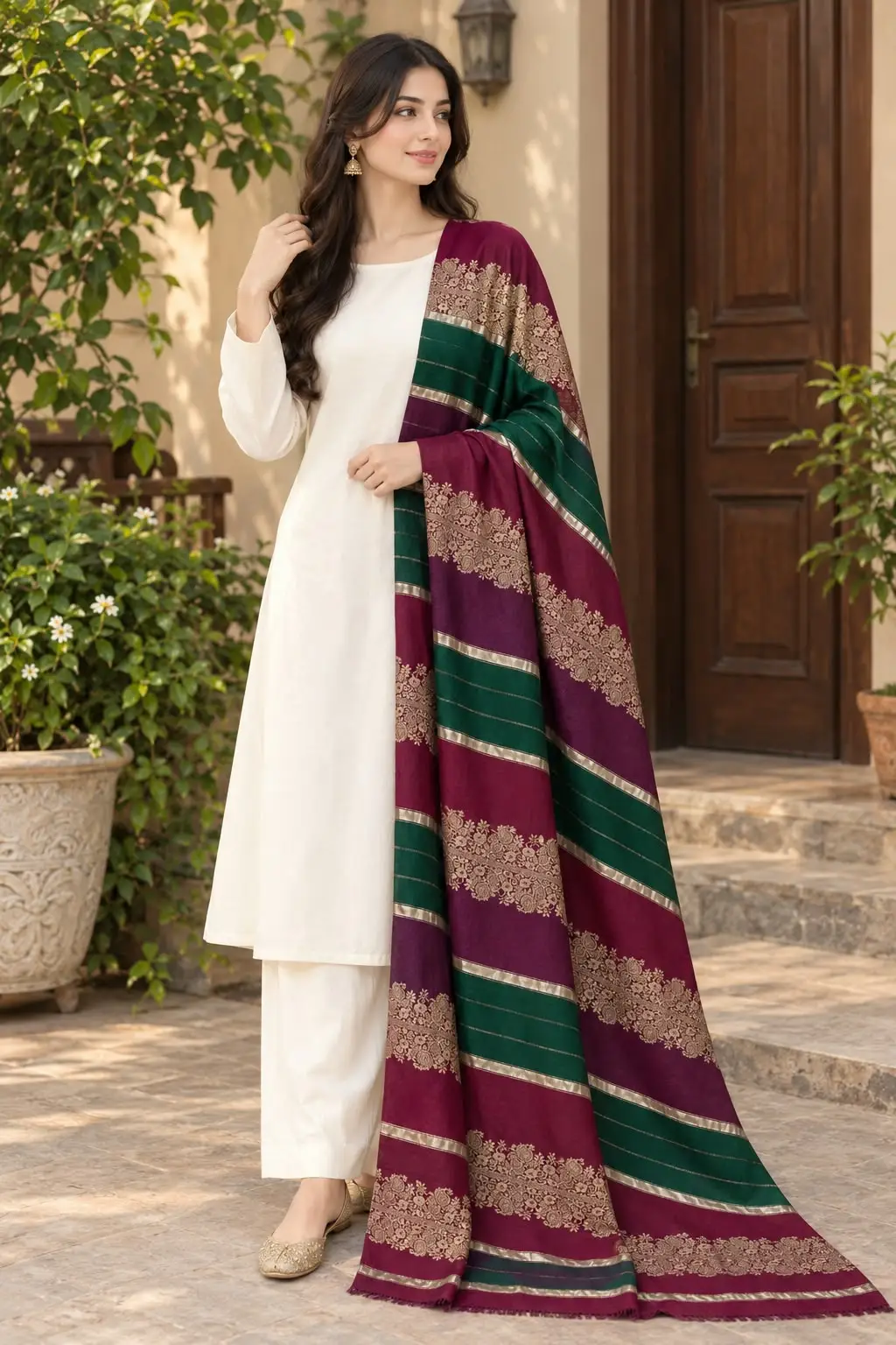 Women's Pashmina Wool Printed Shawl