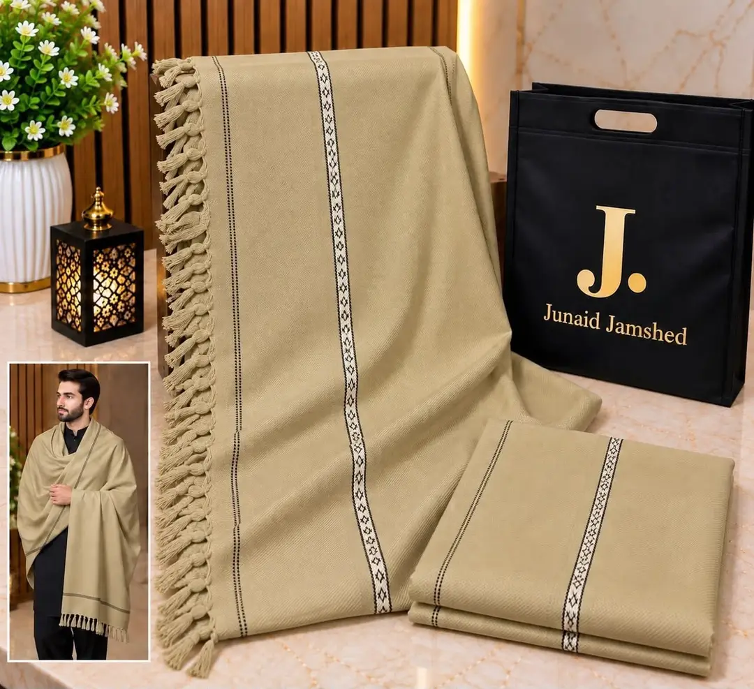 1 Pc Men's Wool Texture Shawl