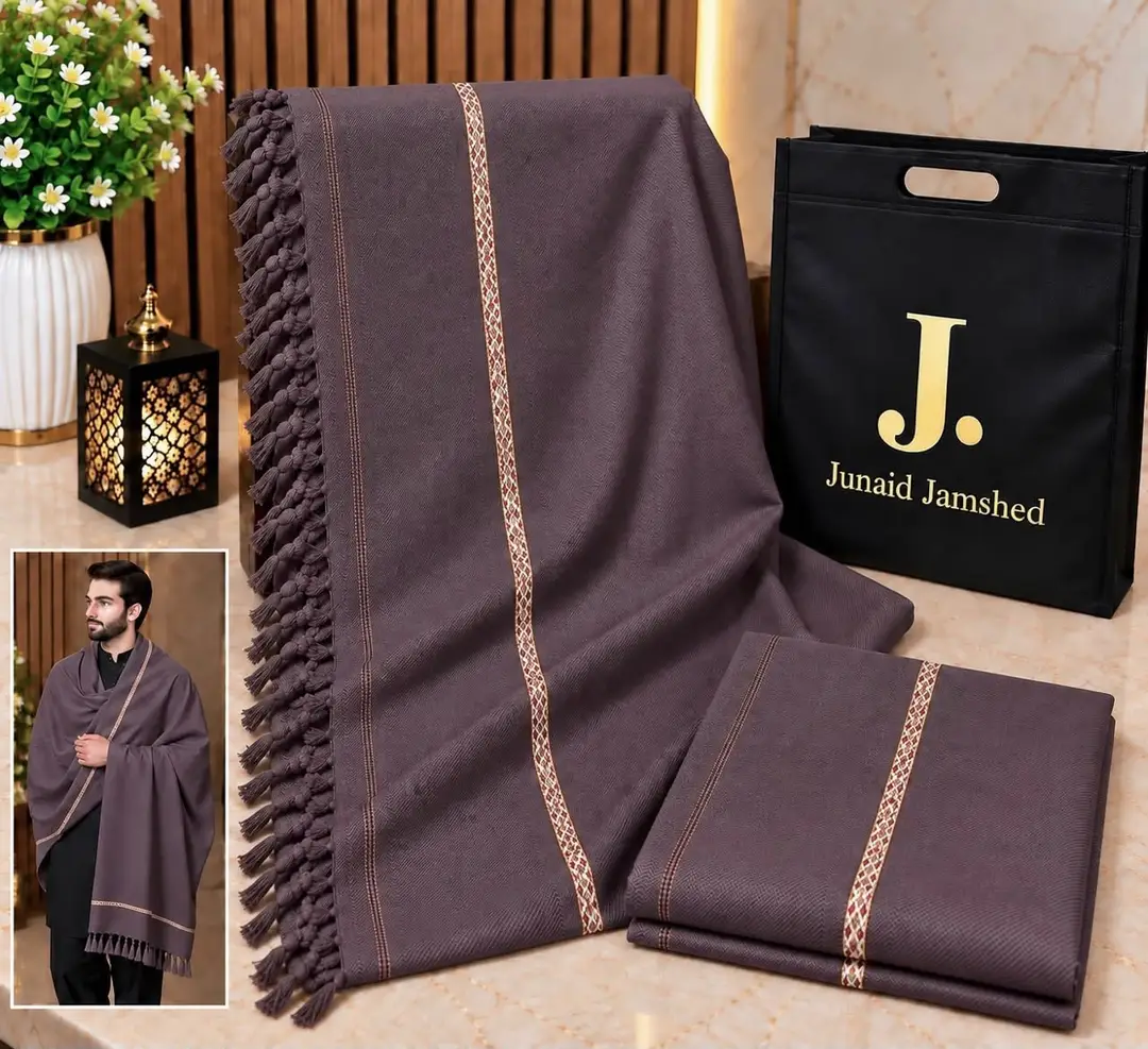 1 Pc Men's Wool Texture Shawl
