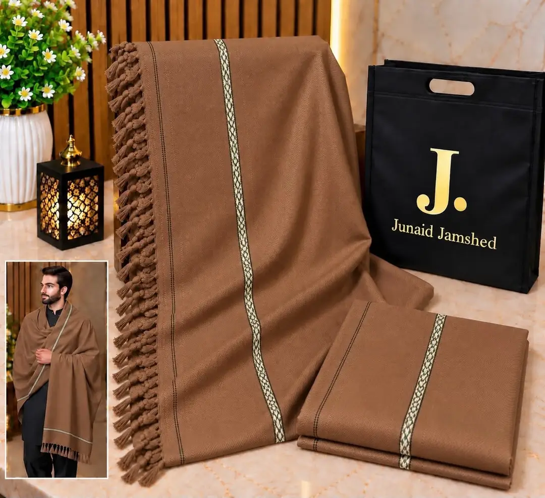1 Pc Men's Wool Texture Shawl