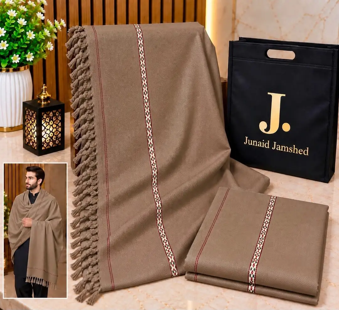 1 Pc Men's Wool Texture Shawl