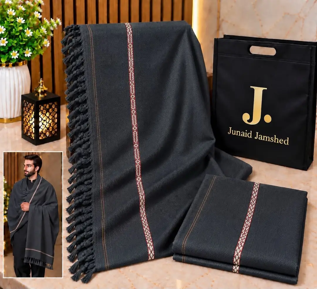 1 Pc Men's Wool Texture Shawl