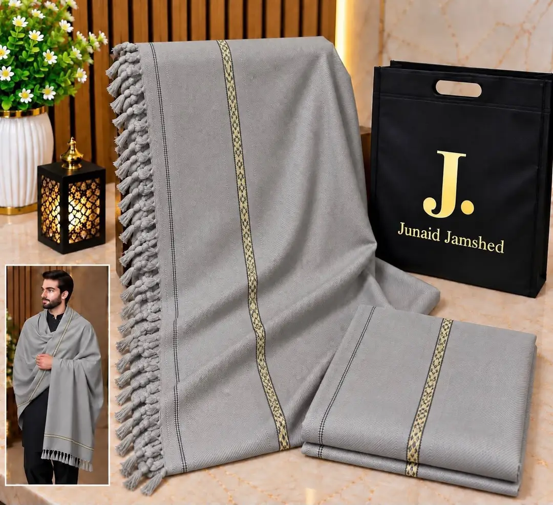 1 Pc Men's Wool Texture Shawl