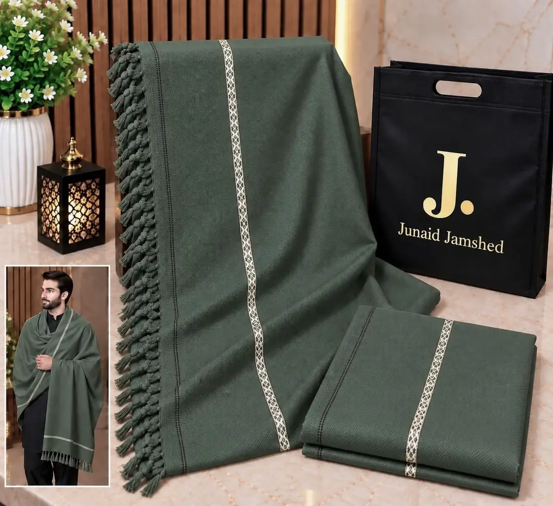 1 Pc Men's Wool Texture Shawl