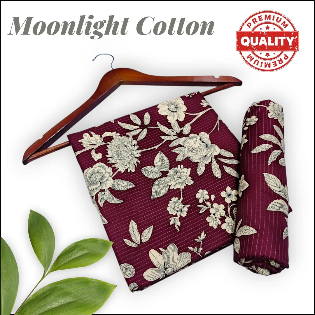 Maroon Printed 2-Piece Polo Cotton Suit for Women