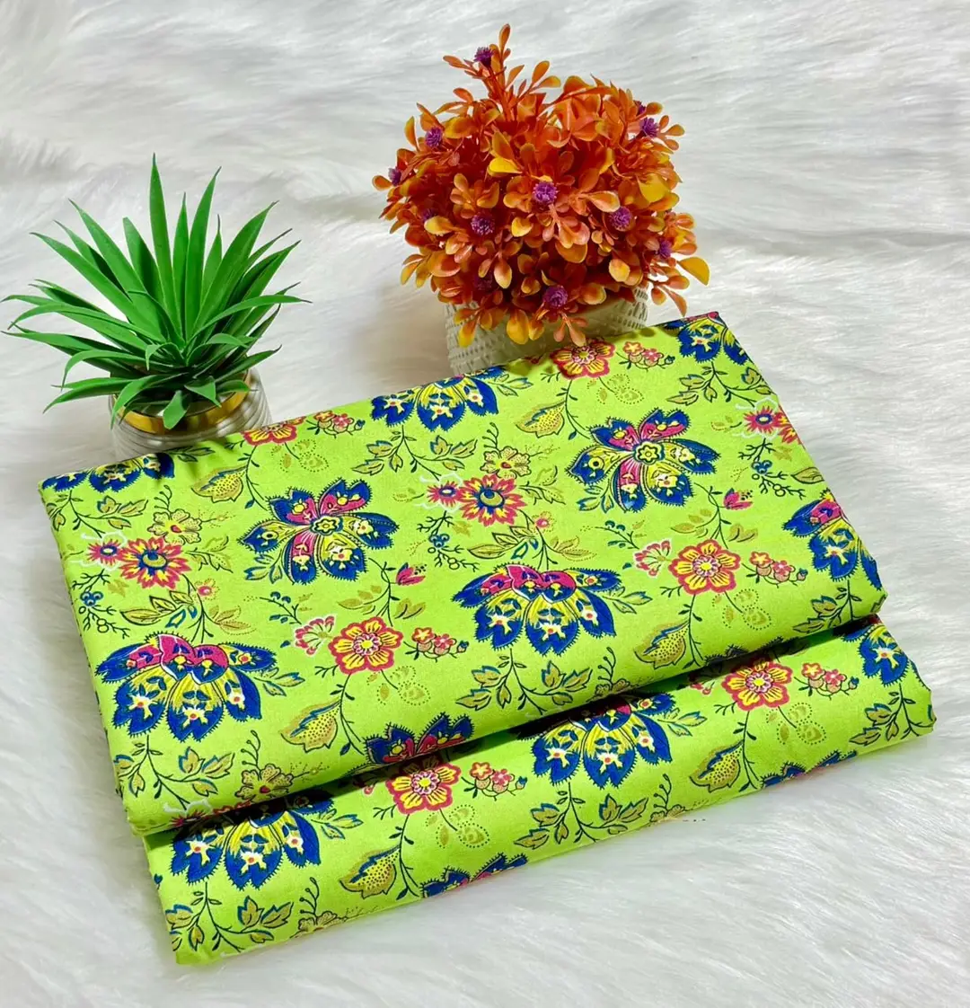 2 Pcs Women's Unstitched Printed Suit