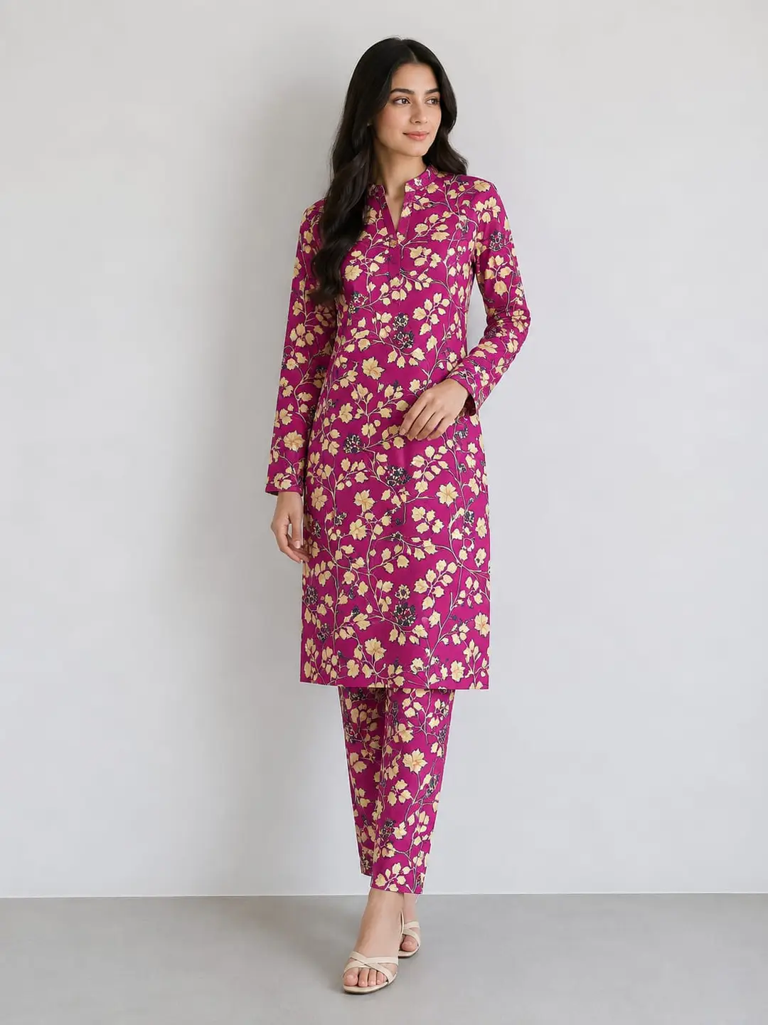 2 Pcs Women's Unstitched Printed Suit