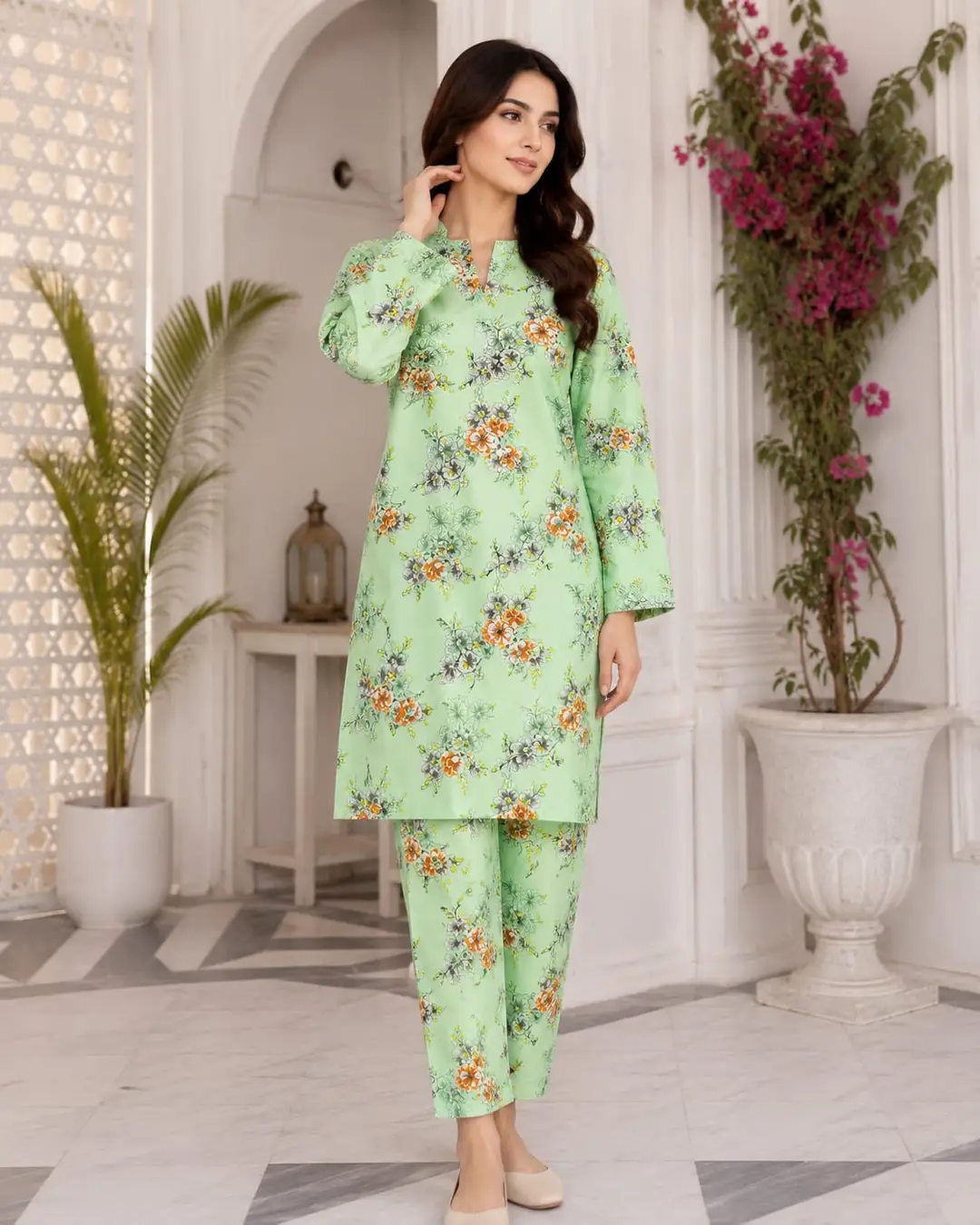 2 Pcs Women's Unstitched Printed Suit