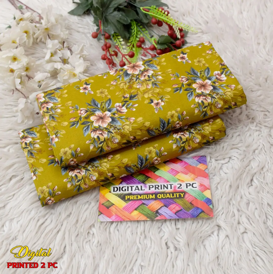 2 Pcs Women's Unstitched Printed Suit