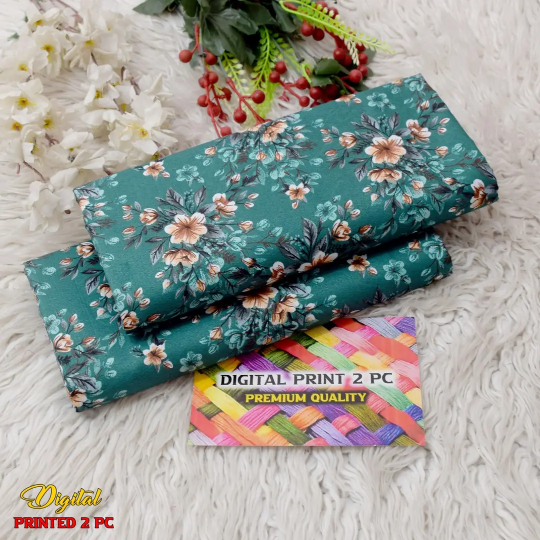 2 Pcs Women's Unstitched Printed Suit