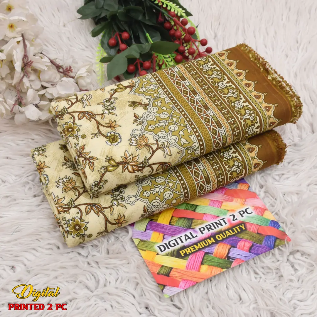 2 Pcs Women's Unstitched Printed Suit