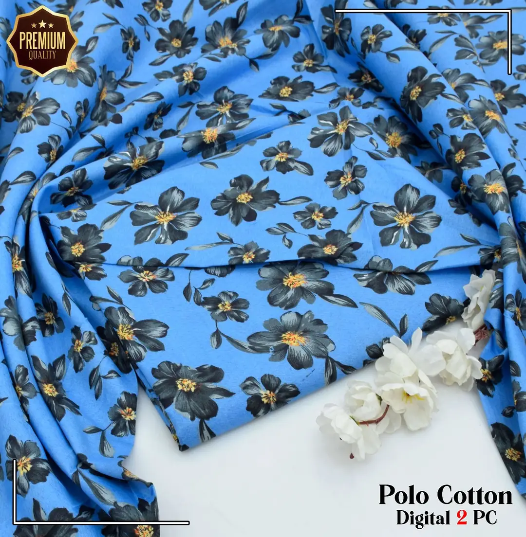 2 Pcs Women's Unstitched Printed Suit