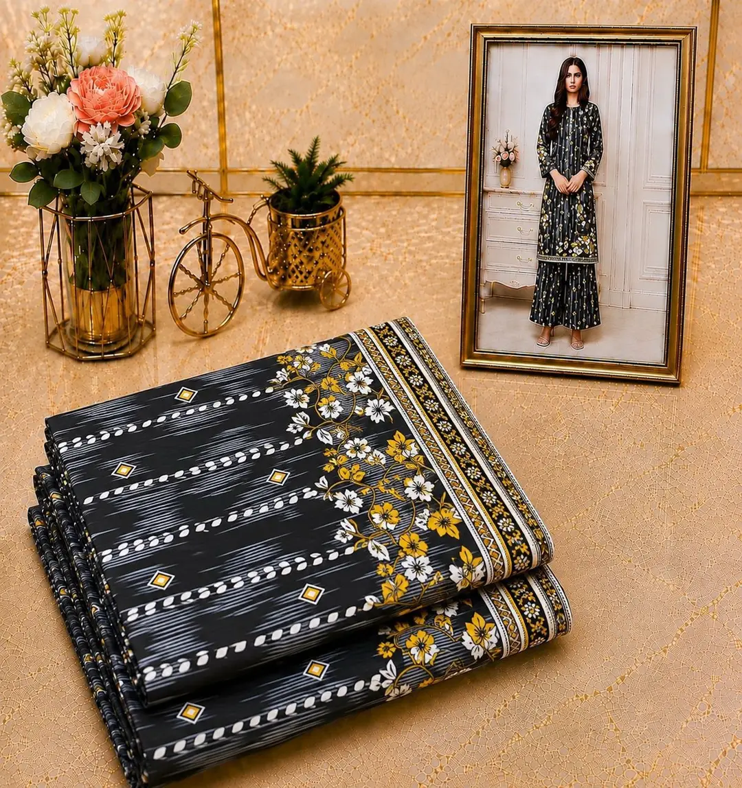 2 Pcs Women's Unstitched Printed Suit