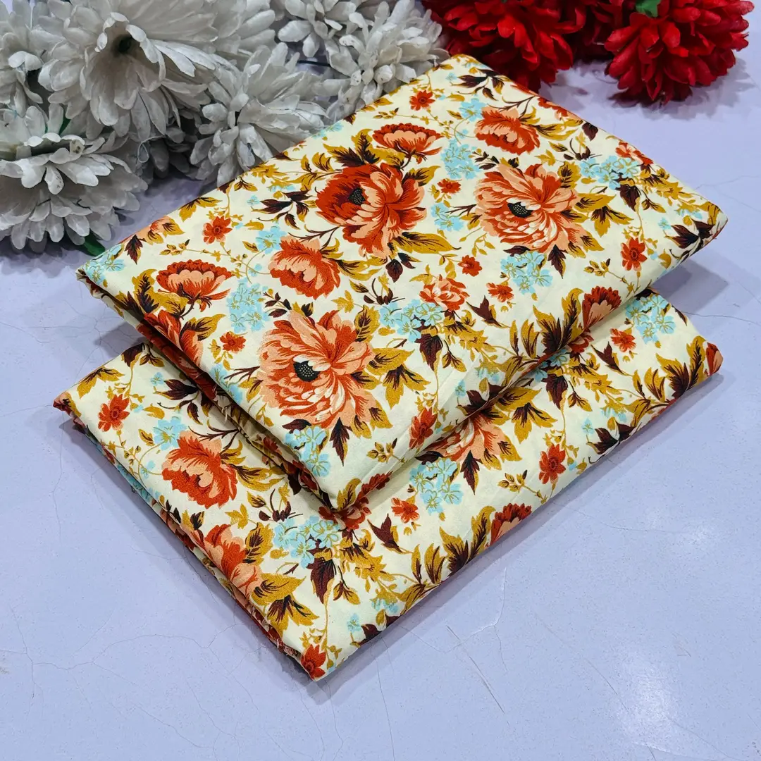 2 Pcs Women's Unstitched Printed Suit