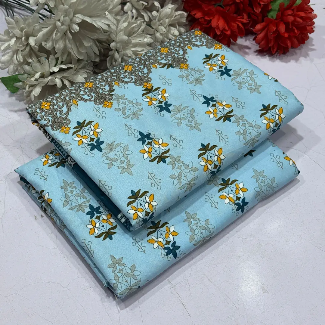 2 Pcs Women's Unstitched Printed Suit