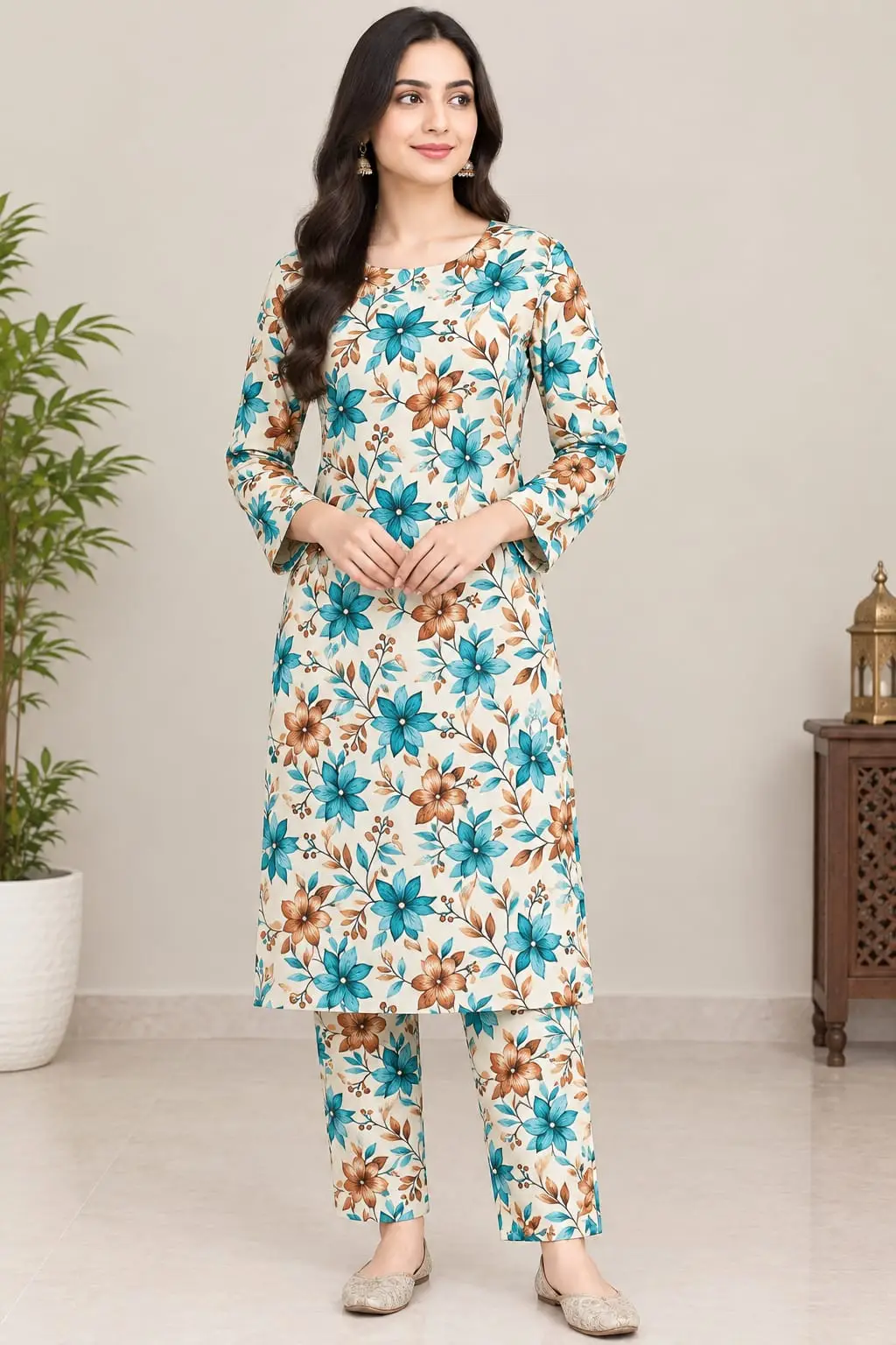 2 Pcs Women's Unstitched Printed Suit