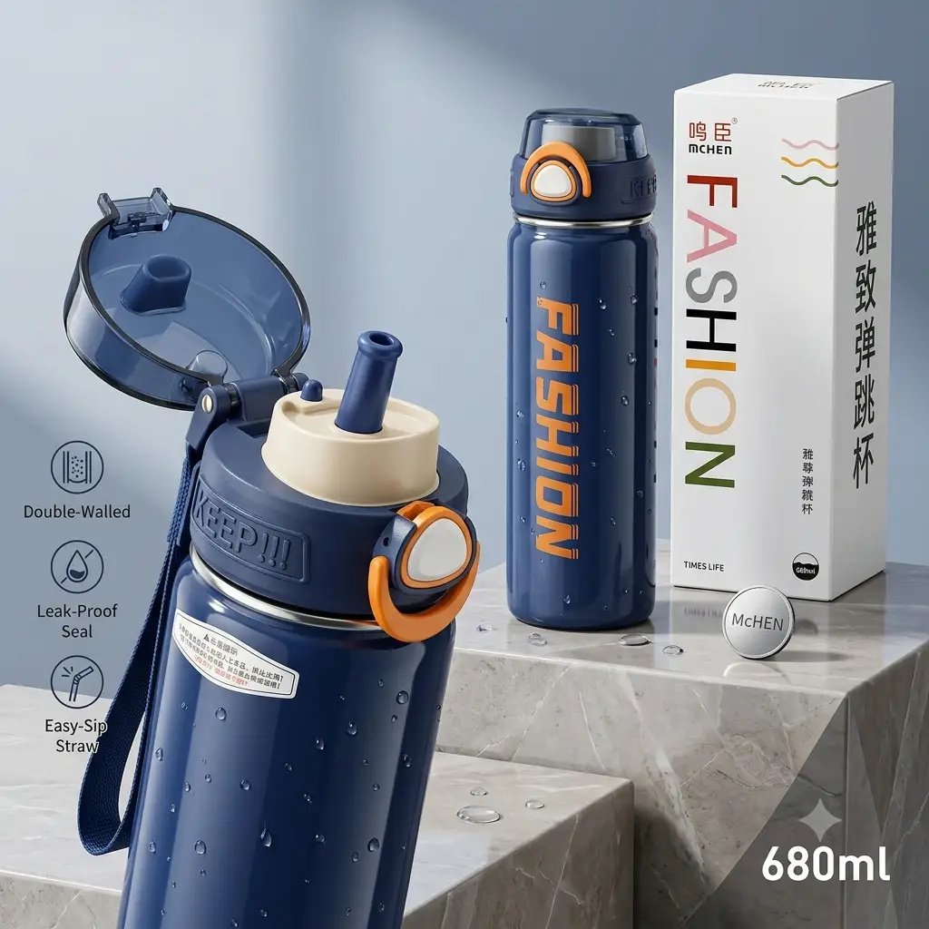 Premium 680ml Vacuum Insulated Stainless Steel Thermal Flask – High-Grade 316/304 Steel Water Bottle for Travel, Office & Gym